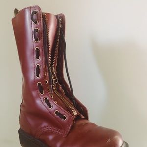 Dr. Martin Maroon Zipper boots